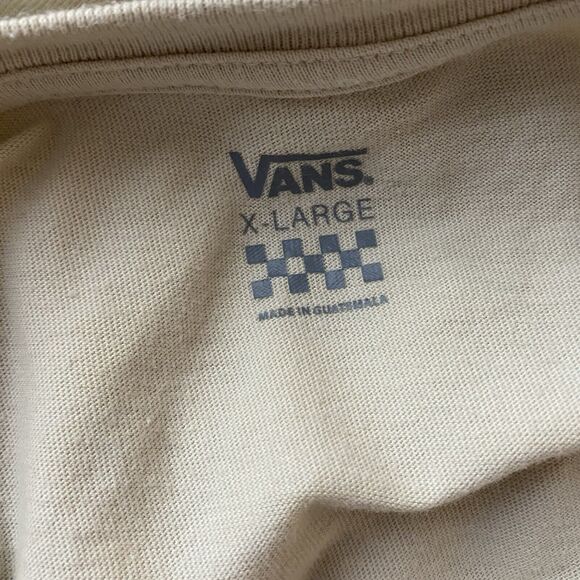 Vans Off the Wall Cropped Short Sleeve T-Shirt Tee Cream Floral Daisy Pattern XL - Picture 6 of 7